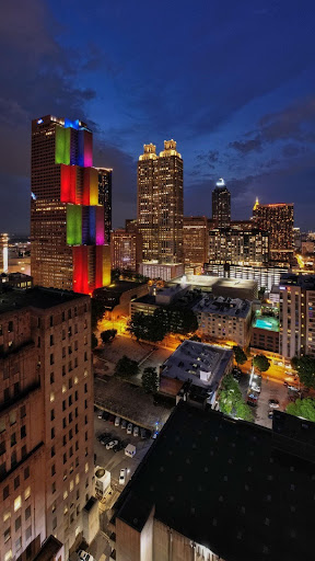 lgbtq colors on building in Midtown Atlanta GA